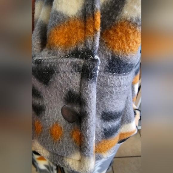 Women Southwestern Gray Brown White Black Patterned Jacket - Picture 7 of 15